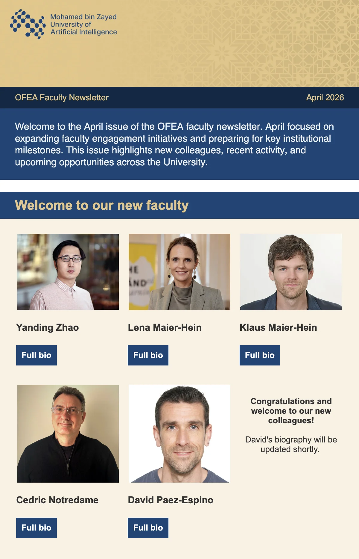 OFEA newsletter, April 2026 — cover preview (opens PDF)